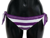Dolce & Gabbana Purple White Stripes Beachwear Bikini Bottom -   -  Dolce & Gabbana.