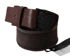 Ermanno Scervino Dark Brown Leather Wide Buckle Waist Belt -   -  Ermanno Scervino.