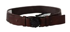 Ermanno Scervino Dark Brown Leather Wide Buckle Waist Belt -   -  Ermanno Scervino.