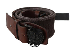 Ermanno Scervino Dark Brown Leather Wide Buckle Waist Belt -   -  Ermanno Scervino.