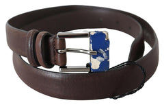 Costume National Brown Genuine Leather Silver Buckle Belt -   -  Costume National.