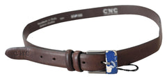 Costume National Brown Genuine Leather Silver Buckle Belt -   -  Costume National.