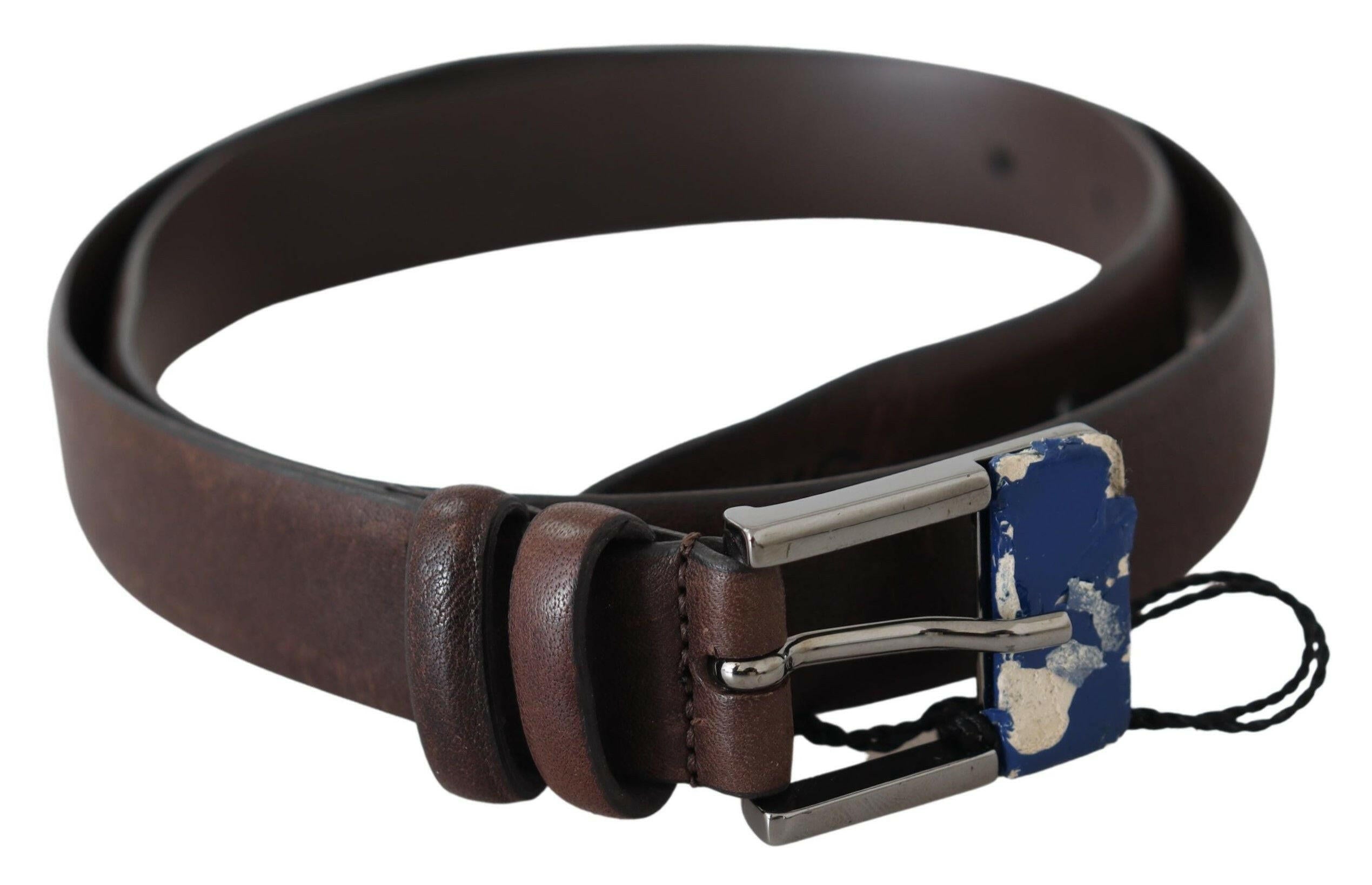 Costume National Brown Genuine Leather Silver Buckle Belt -   -  Costume National. Costume National Brown Genuine Leather Silver Buckle Belt -   -  Costume National.