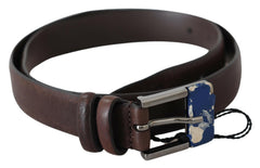 Costume National Brown Genuine Leather Silver Buckle Belt -   -  Costume National.