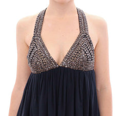 Anaikka Navy Blue Studs Embellished Top Blouse -   -  Anaikka.