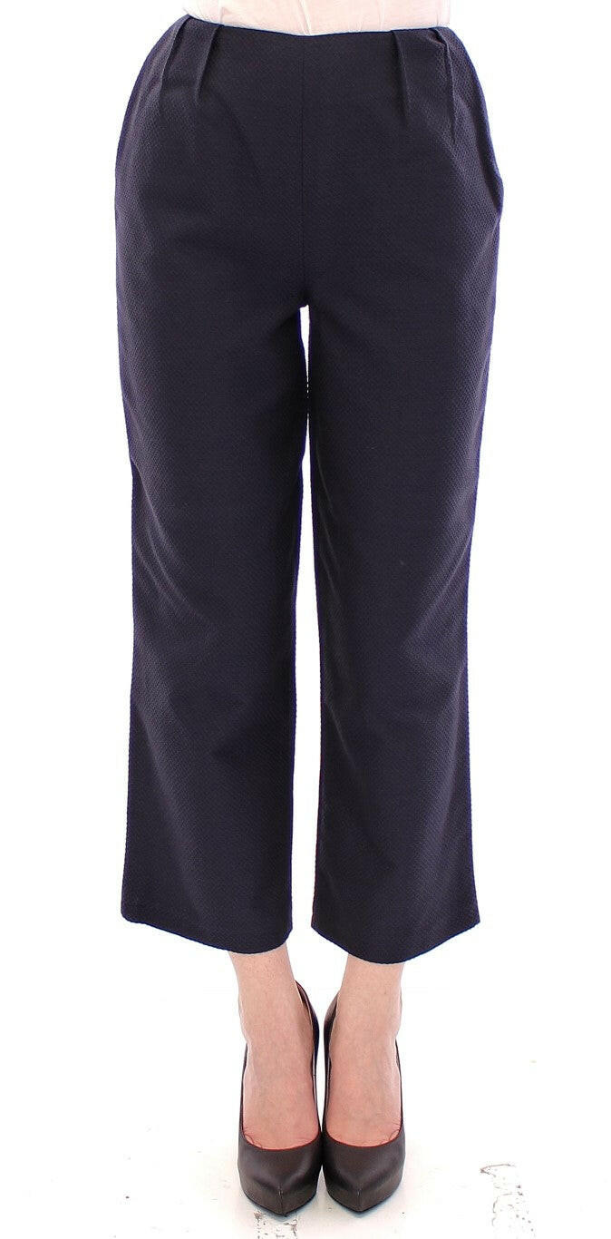 Andrea Incontri Blue Cropped Cotton Pants -   -  Andrea Incontri.