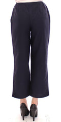 Andrea Incontri Blue Cropped Cotton Pants -   -  Andrea Incontri.