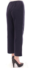 Andrea Incontri Blue Cropped Cotton Pants -   -  Andrea Incontri.