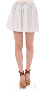 Andrea Incontri White Cotton Checkered Stretch Skirt -   -  Andrea Incontri.