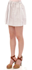 Andrea Incontri White Cotton Checkered Stretch Skirt -   -  Andrea Incontri.