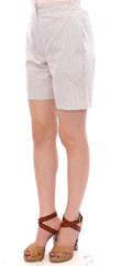 Andrea Incontri White Checkered Stretch Cotton Shorts -   -  Andrea Incontri.