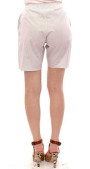 Andrea Incontri White Checkered Stretch Cotton Shorts -   -  Andrea Incontri.
