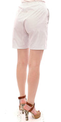 Andrea Incontri White Checkered Stretch Cotton Shorts -   -  Andrea Incontri.