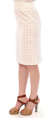 Andrea Incontri White Cotton Checkered Pencil Skirt -   -  Andrea Incontri.
