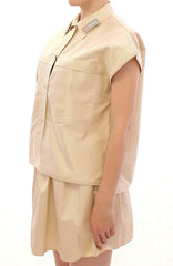 Andrea Incontri Beige Sleeveless Blouse Top -   -  Andrea Incontri.