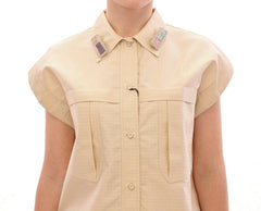 Andrea Incontri Beige Sleeveless Blouse Top -   -  Andrea Incontri.