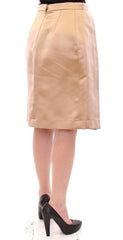Andrea Incontri Brown Silk Solid Mini Pleated Skirt -   -  Andrea Incontri.
