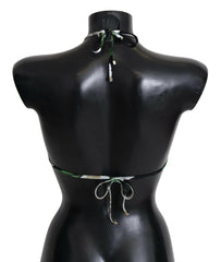 Dolce & Gabbana Multicolor Floral Print Halter Swimwear Bikini Top -   -  Dolce & Gabbana.