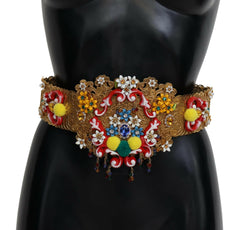 Dolce & Gabbana Embellished Floral Crystal Wide Waist Carretto Belt -   -  Dolce & Gabbana.