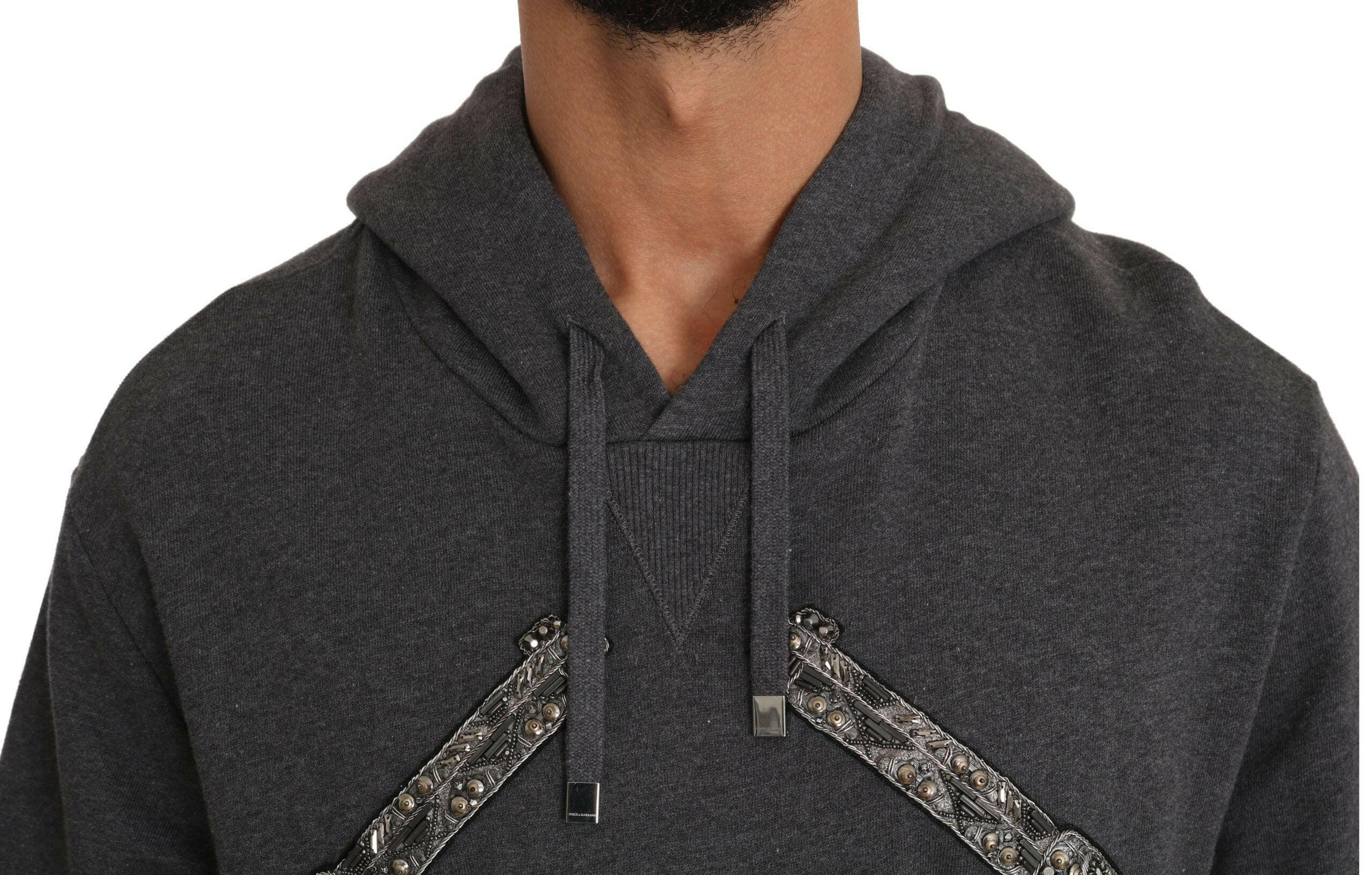 Dolce & Gabbana Gray Hooded Red Crystal Heart Gun Sweater -   -  Dolce & Gabbana. Dolce & Gabbana Gray Hooded Red Crystal Heart Gun Sweater -   -  Dolce & Gabbana.
