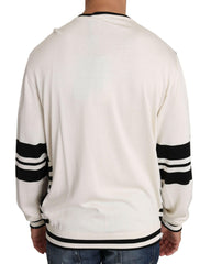Dolce & Gabbana White Jazz Sequined Guitar Pullover Top Sweater -   -  Dolce & Gabbana.