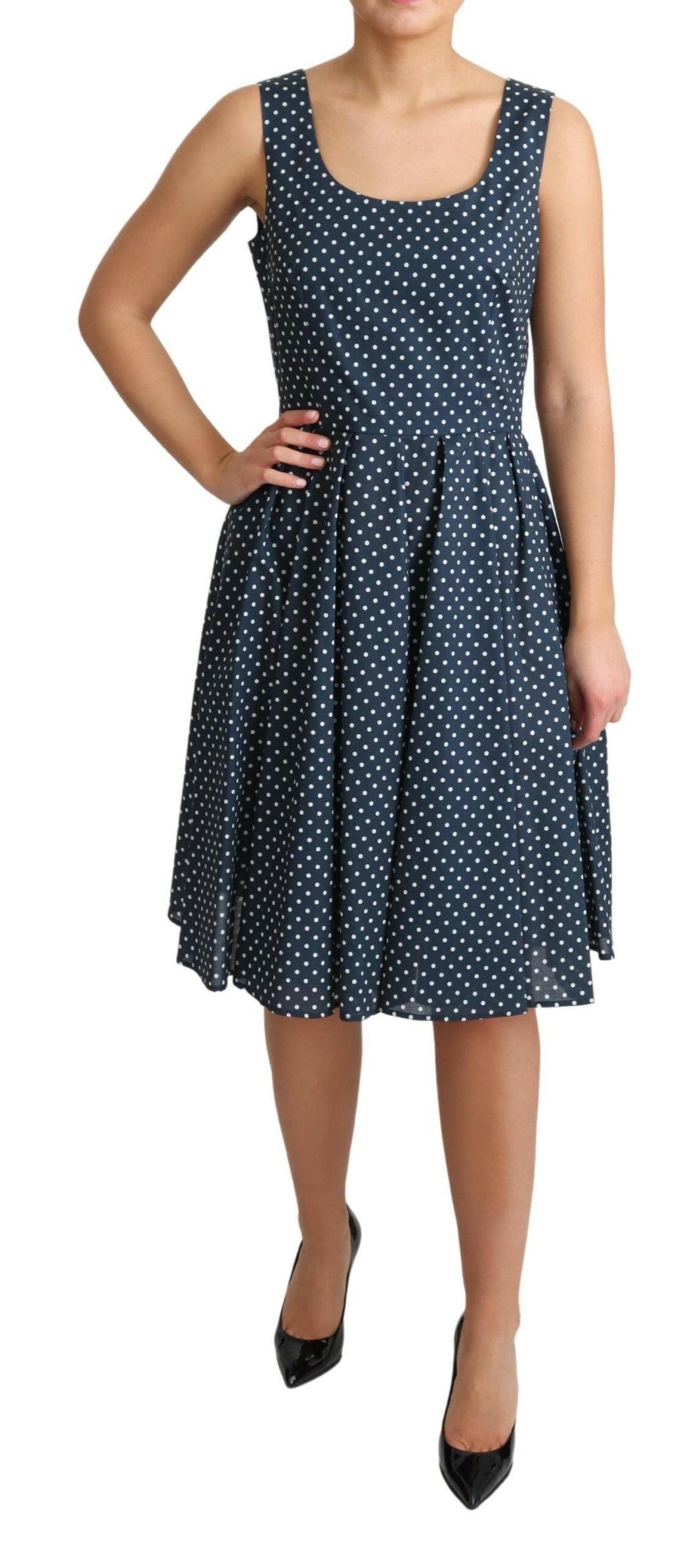 Dolce & Gabbana Blue Dotted Cotton A-Line Gown Dress -   -  Dolce & Gabbana. Dolce & Gabbana Blue Dotted Cotton A-Line Gown Dress -   -  Dolce & Gabbana.