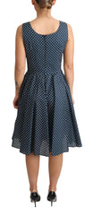 Dolce & Gabbana Blue Dotted Cotton A-Line Gown Dress -   -  Dolce & Gabbana.