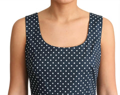 Dolce & Gabbana Blue Dotted Cotton A-Line Gown Dress -   -  Dolce & Gabbana.