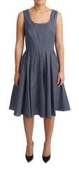 Dolce & Gabbana Blue Polka Cotton A-Line Stretch Dress -   -  Dolce & Gabbana.
