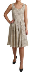 Dolce & Gabbana Beige Polka Dotted Cotton A-Line Dress -   -  Dolce & Gabbana.