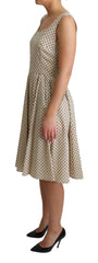 Dolce & Gabbana Beige Polka Dotted Cotton A-Line Dress -   -  Dolce & Gabbana.