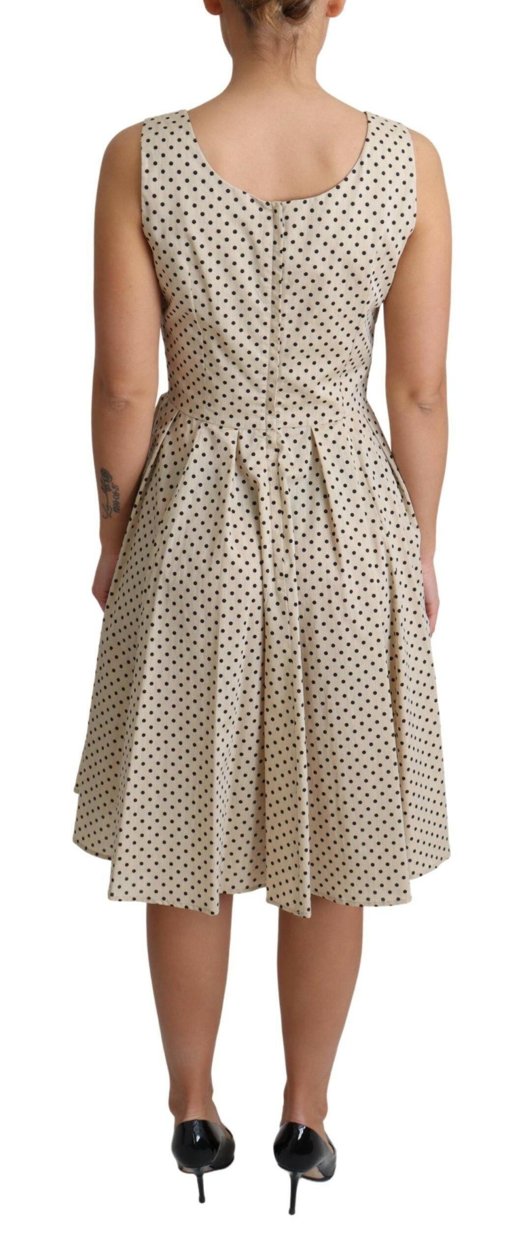 Dolce & Gabbana Beige Polka Dotted Cotton A-Line Dress -   -  Dolce & Gabbana. Dolce & Gabbana Beige Polka Dotted Cotton A-Line Dress -   -  Dolce & Gabbana.
