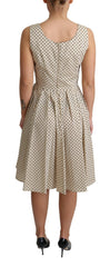 Dolce & Gabbana Beige Polka Dotted Cotton A-Line Dress -   -  Dolce & Gabbana.