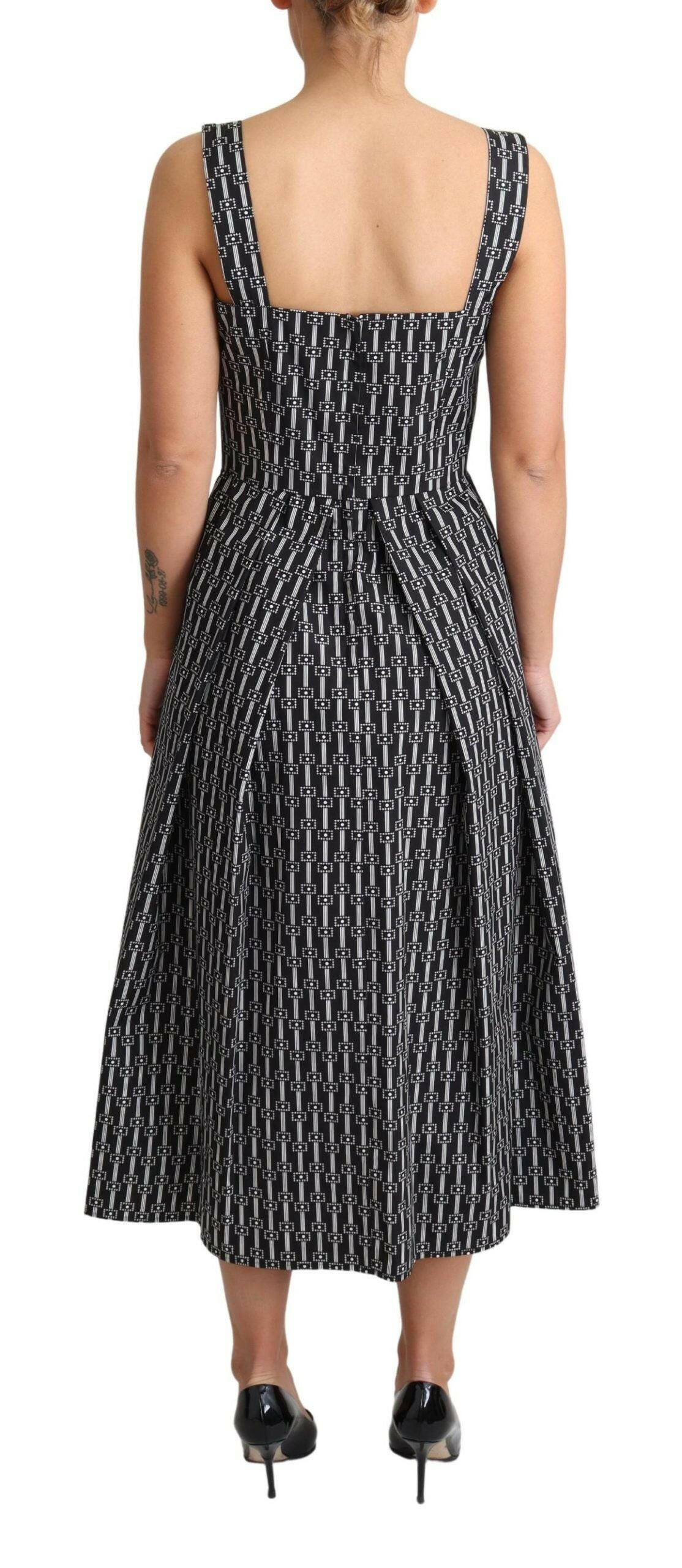 Dolce & Gabbana Black White Pattern Cotton A-Line Dress -   -  Dolce & Gabbana. Dolce & Gabbana Black White Pattern Cotton A-Line Dress -   -  Dolce & Gabbana.