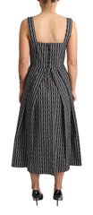 Dolce & Gabbana Black White Pattern Cotton A-Line Dress -   -  Dolce & Gabbana.