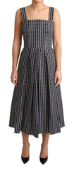 Dolce & Gabbana Black White Pattern Cotton A-Line Dress -   -  Dolce & Gabbana.
