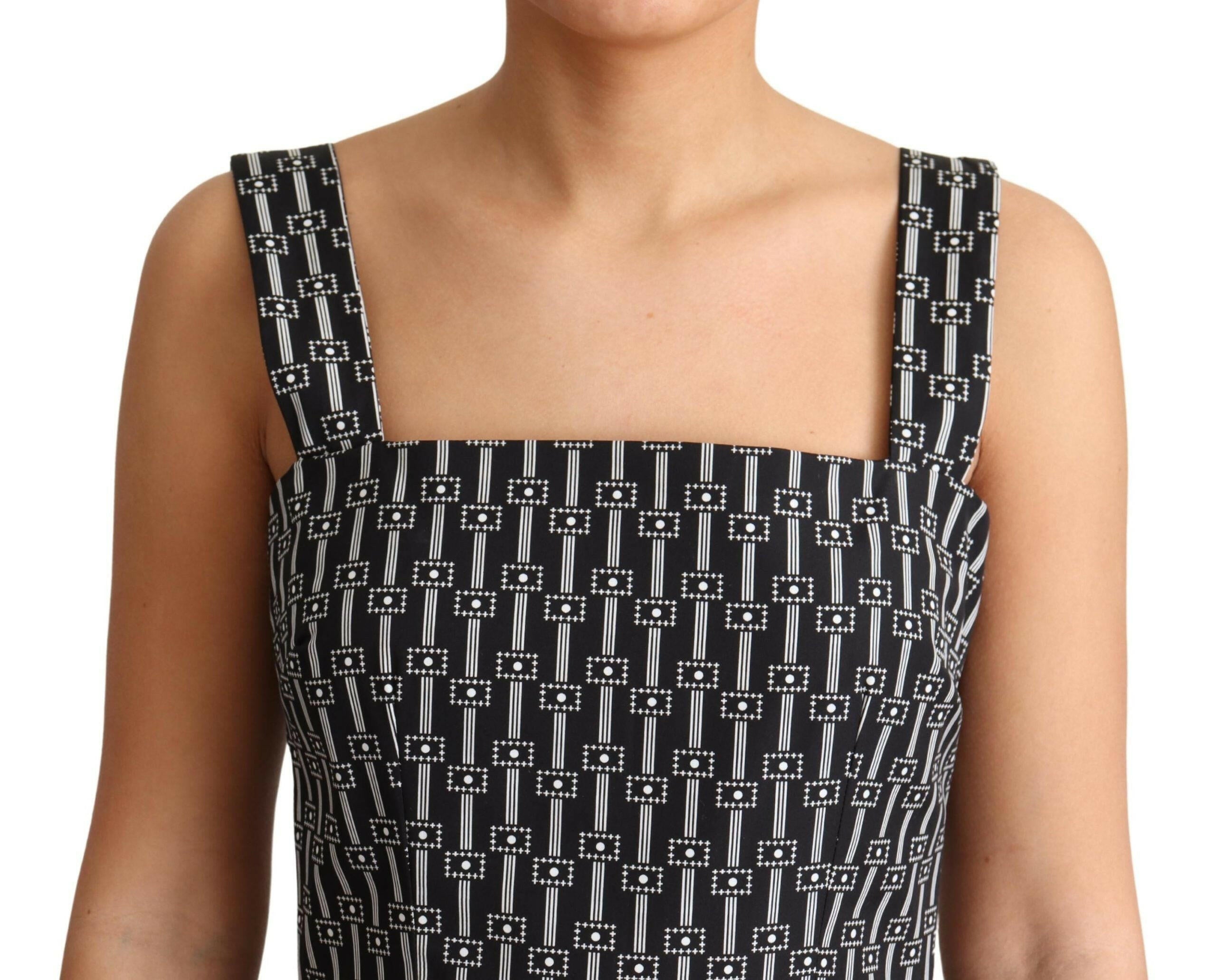 Dolce & Gabbana Black White Pattern Cotton A-Line Dress -   -  Dolce & Gabbana. Dolce & Gabbana Black White Pattern Cotton A-Line Dress -   -  Dolce & Gabbana.