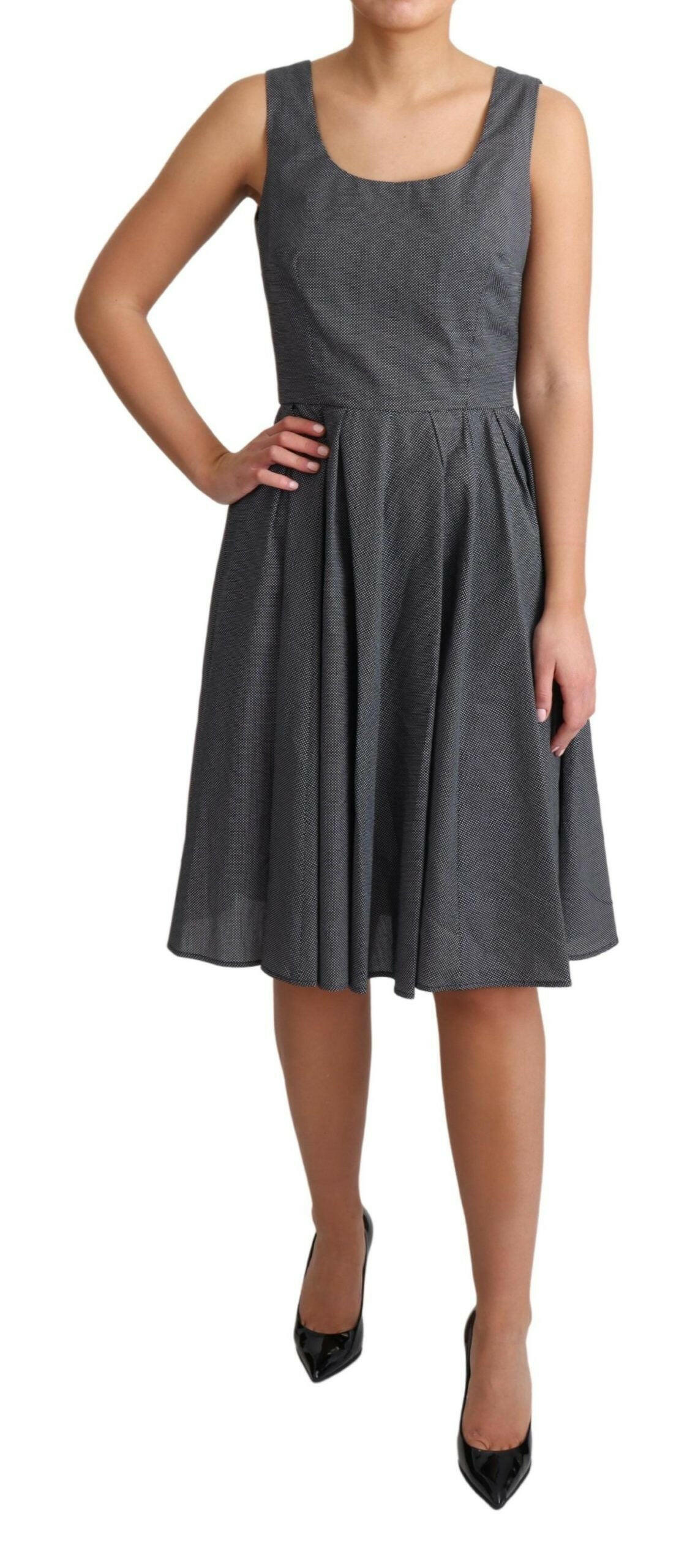 Dolce & Gabbana Black Polka Dotted Cotton A-Line Dress -   -  Dolce & Gabbana. Dolce & Gabbana Black Polka Dotted Cotton A-Line Dress -   -  Dolce & Gabbana.