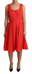 Dolce & Gabbana Red Polka Dotted Cotton A-Line  Dress -   -  Dolce & Gabbana.