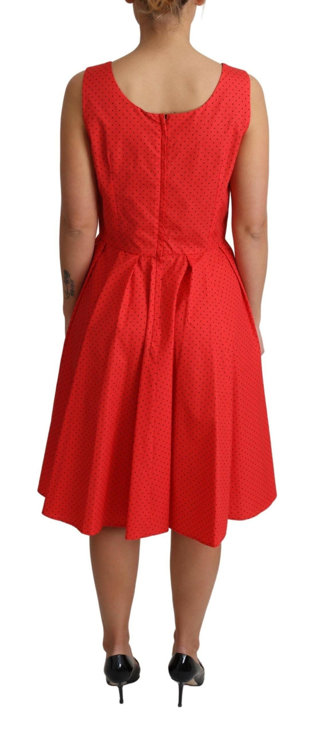 Dolce & Gabbana Red Polka Dotted Cotton A-Line  Dress -   -  Dolce & Gabbana. Dolce & Gabbana Red Polka Dotted Cotton A-Line  Dress -   -  Dolce & Gabbana.