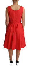 Dolce & Gabbana Red Polka Dotted Cotton A-Line  Dress -   -  Dolce & Gabbana.