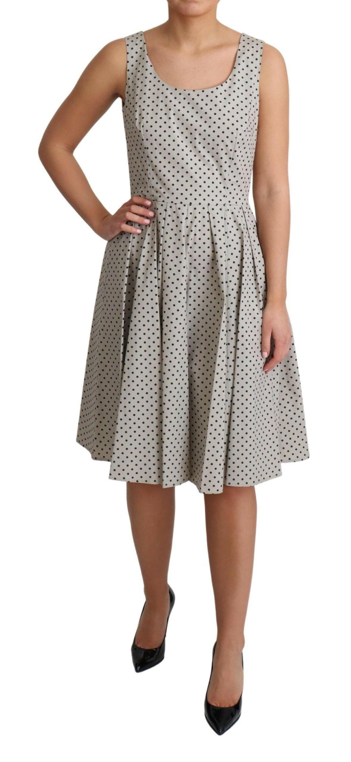 Dolce & Gabbana Beige Polka Dotted Cotton A-Line Dress -   -  Dolce & Gabbana. Dolce & Gabbana Beige Polka Dotted Cotton A-Line Dress -   -  Dolce & Gabbana.