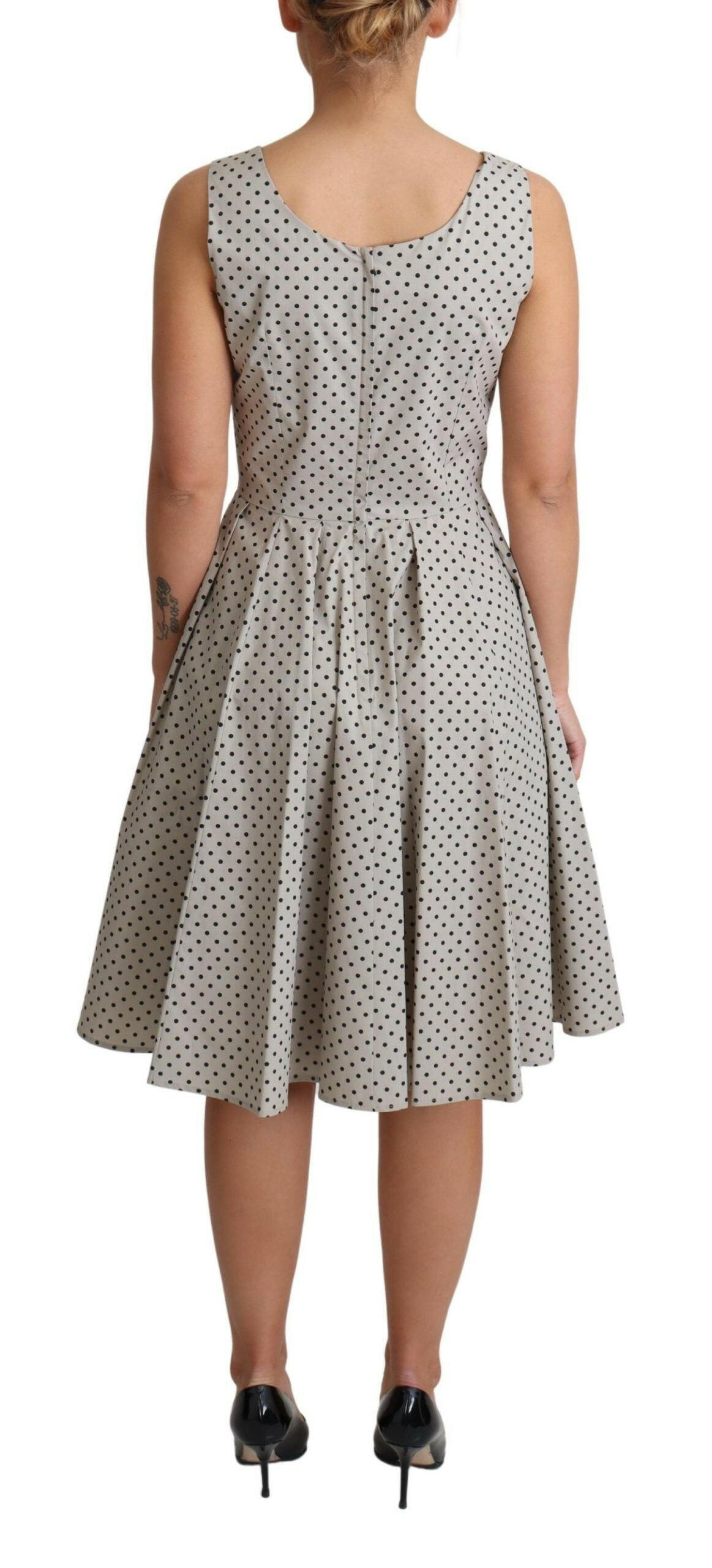 Dolce & Gabbana Beige Polka Dotted Cotton A-Line Dress -   -  Dolce & Gabbana. Dolce & Gabbana Beige Polka Dotted Cotton A-Line Dress -   -  Dolce & Gabbana.