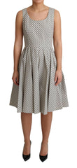 Dolce & Gabbana Beige Polka Dotted Cotton A-Line Dress -   -  Dolce & Gabbana.