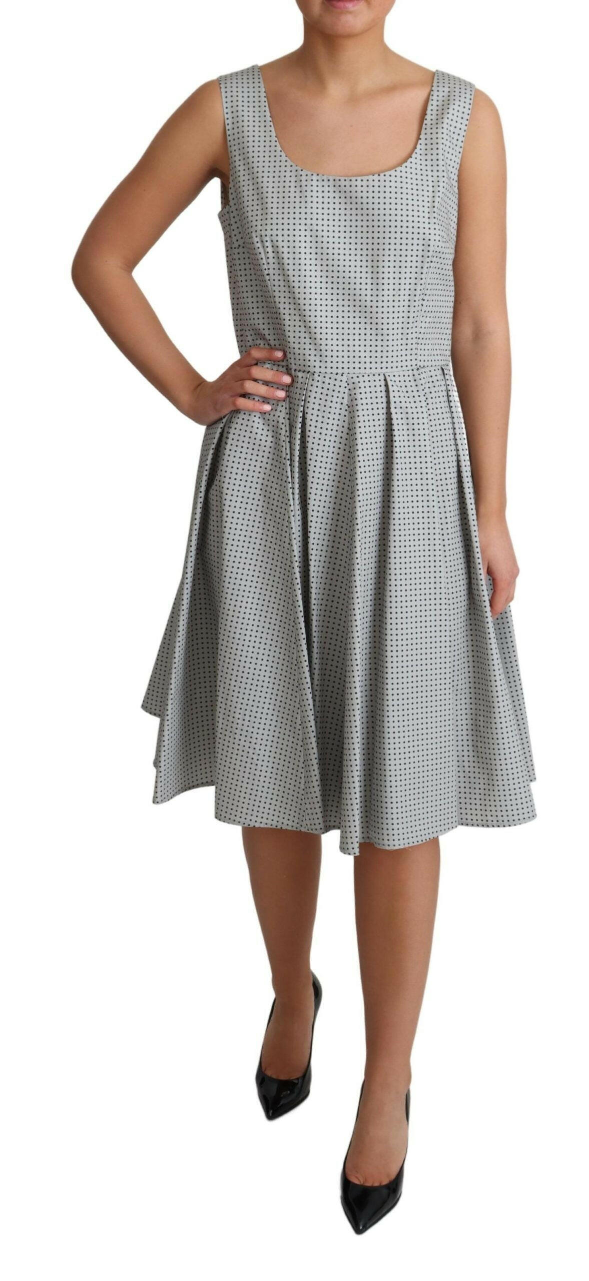 Dolce & Gabbana Gray Polka Dotted Cotton A-Line Dress -   -  Dolce & Gabbana. Dolce & Gabbana Gray Polka Dotted Cotton A-Line Dress -   -  Dolce & Gabbana.