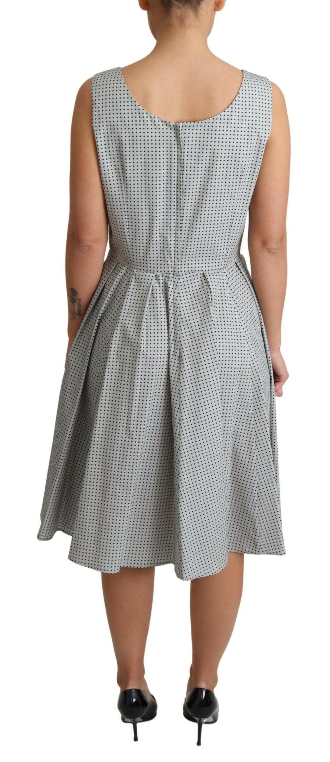 Dolce & Gabbana Gray Polka Dotted Cotton A-Line Dress -   -  Dolce & Gabbana. Dolce & Gabbana Gray Polka Dotted Cotton A-Line Dress -   -  Dolce & Gabbana.