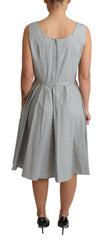 Dolce & Gabbana Gray Polka Dotted Cotton A-Line Dress -   -  Dolce & Gabbana.
