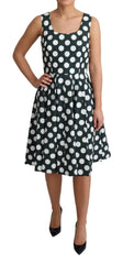 Dolce & Gabbana Green Polka Dotted Cotton A-Line Dress -   -  Dolce & Gabbana.