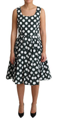 Dolce & Gabbana Green Polka Dotted Cotton A-Line Dress -   -  Dolce & Gabbana.