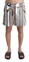 Dolce & Gabbana White Walking Stick Beachwear Shorts Swimshorts -   -  Dolce & Gabbana.